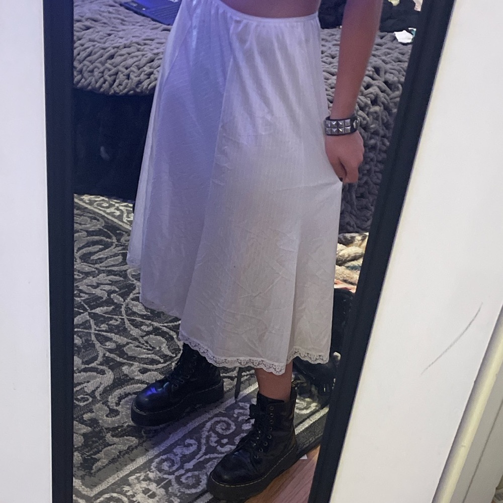 Vintage Pinstripe Slip Skirt